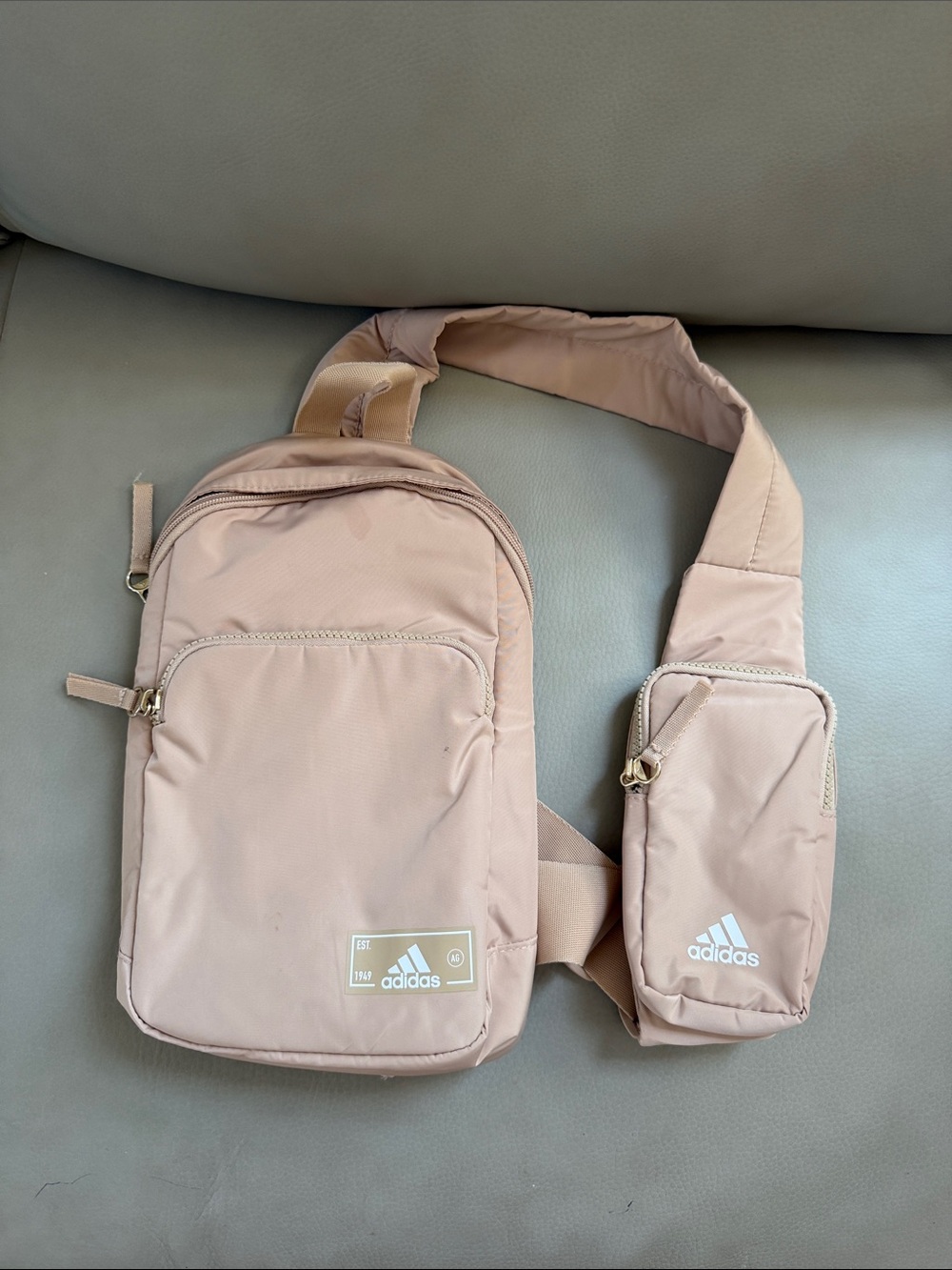 Adidas Sling Crossbody Bag in Taupe